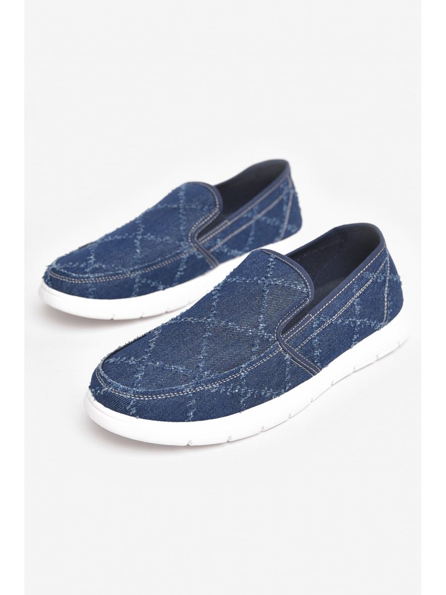 Мокасины мужские синего цвета текстиль 320-1 210022C