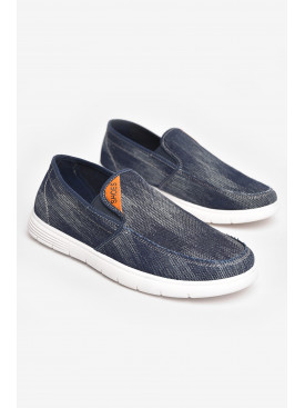 Мокасины мужские синего цвета текстиль 315-1 210023C