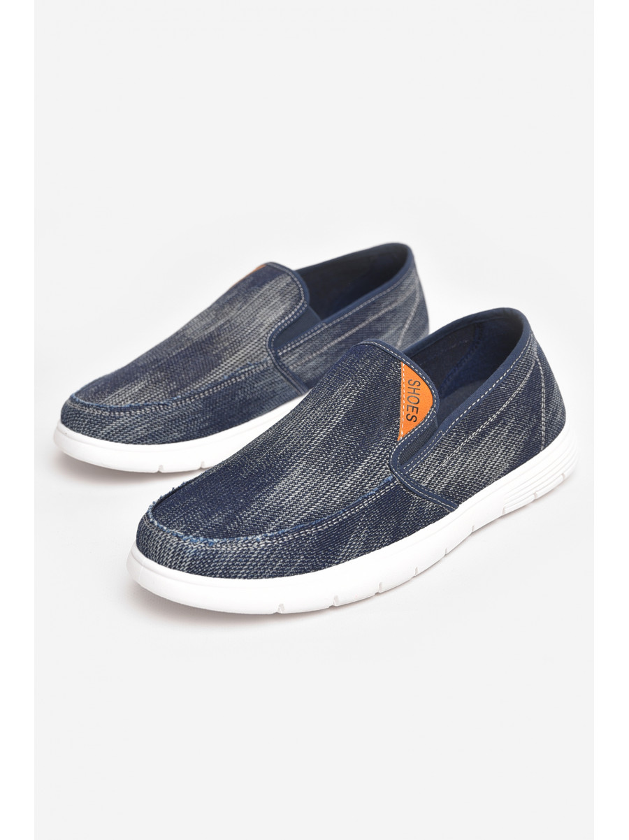 Мокасины мужские синего цвета текстиль 315-1 210023C