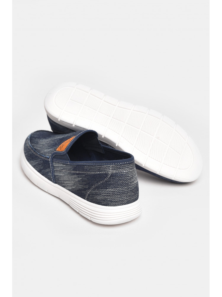 Мокасины мужские синего цвета текстиль 315-1 210023C
