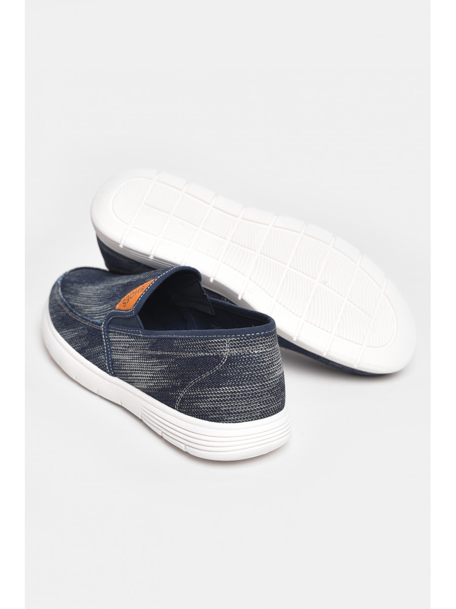 Мокасины мужские синего цвета текстиль 315-1 210023C