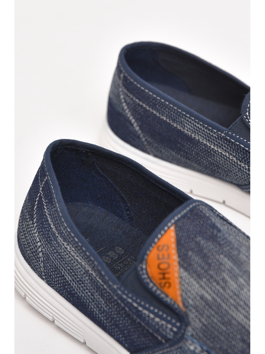 Мокасины мужские синего цвета текстиль 315-1 210023C