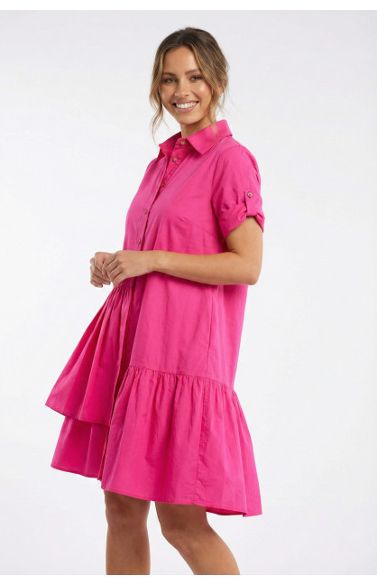 Платье женское однотонное малинового цвета 210024C