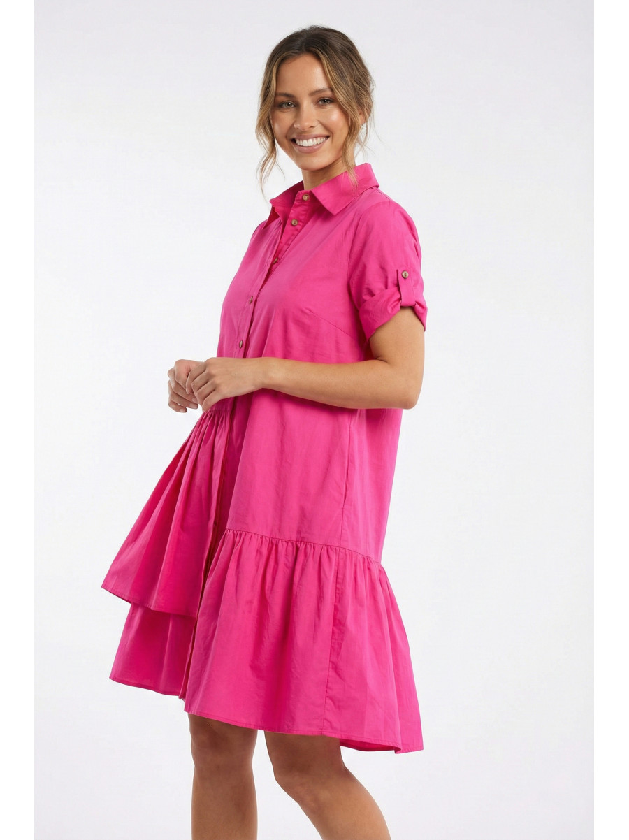 Платье женское однотонное малинового цвета 210024C