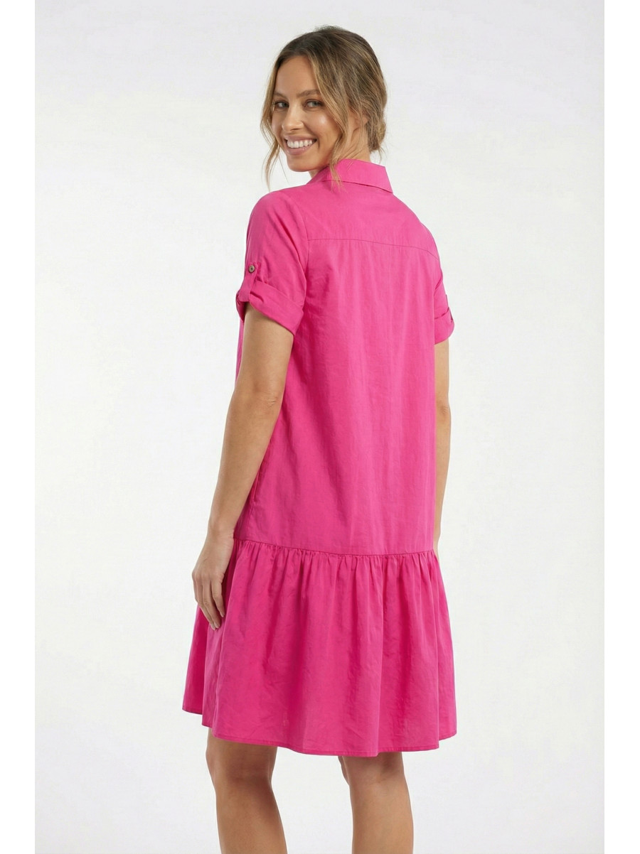 Платье женское однотонное малинового цвета 210024C