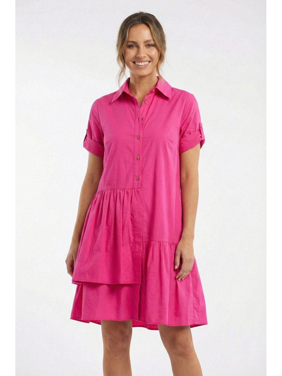 Платье женское однотонное малинового цвета 0143 210025C