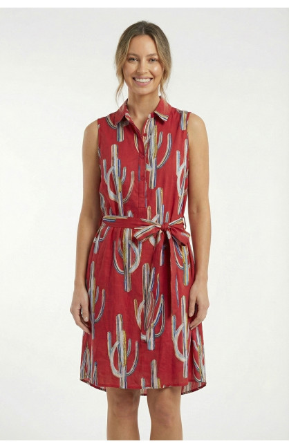 Сарафан женский красного цвета с принтом 210026C