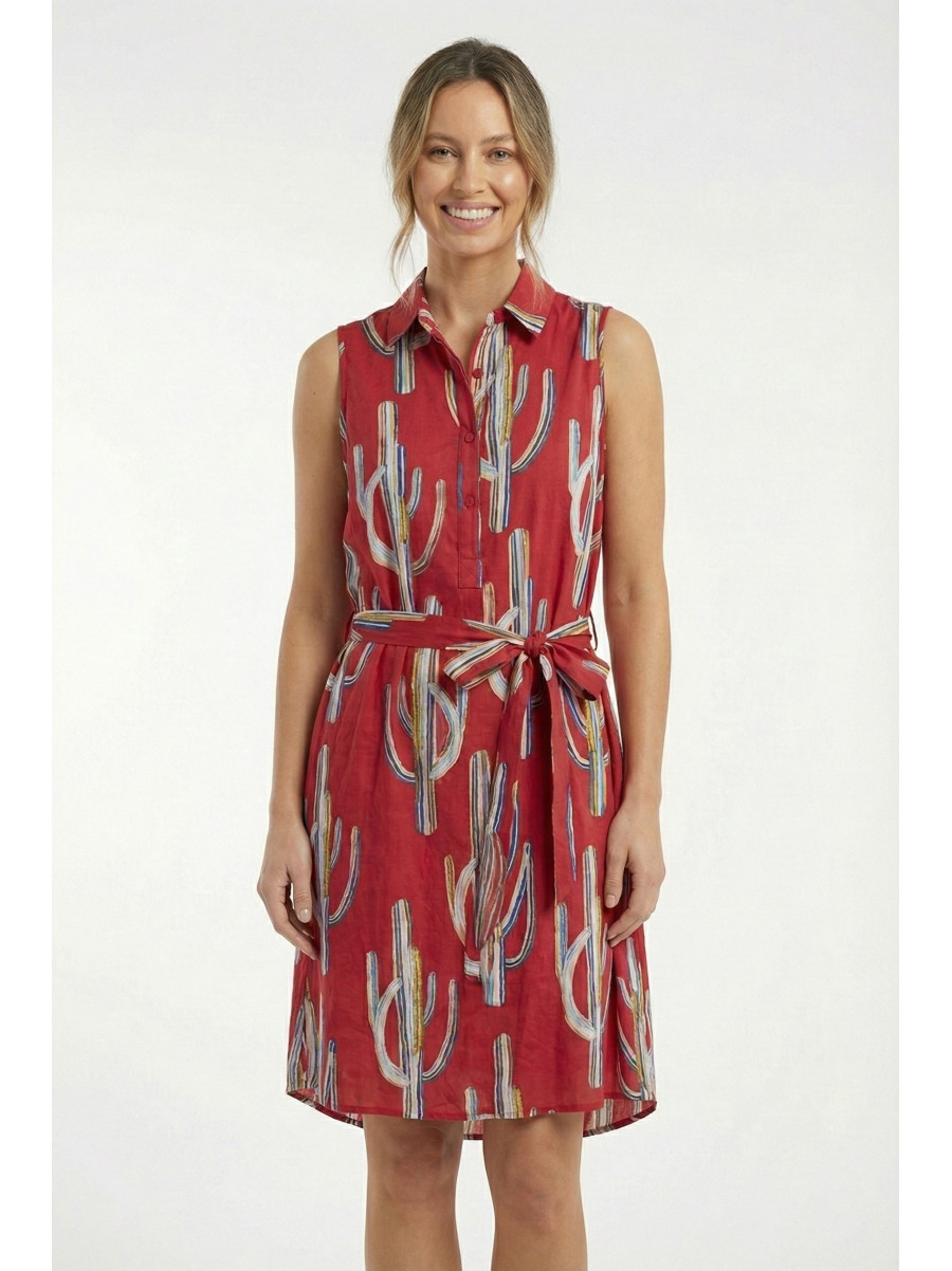 Сарафан женский красного цвета с принтом 210026C