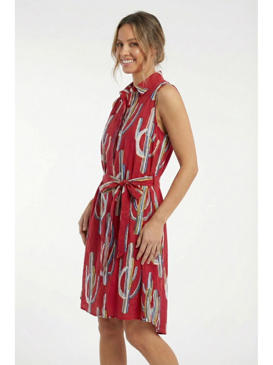 Сарафан женский красного цвета с принтом 210026C