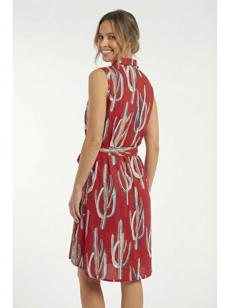 Сарафан женский красного цвета с принтом 210026C