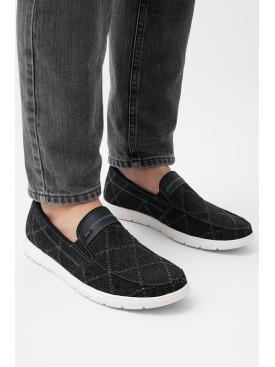 Мокасини чоловічі чорного кольору текстиль 322 210029C