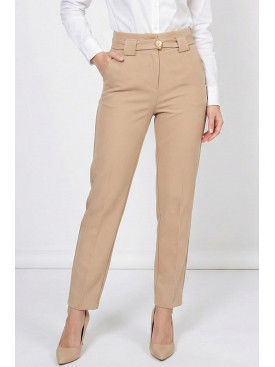 Штани жіночі однотонні бежевого кольору 0082 210030C