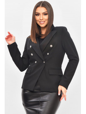 Піджак жіночий однотонний чорного кольору 210031C