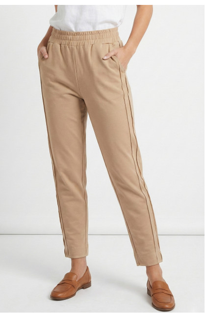 Штаны женские однотонные бежевого цвета 0121 210033C