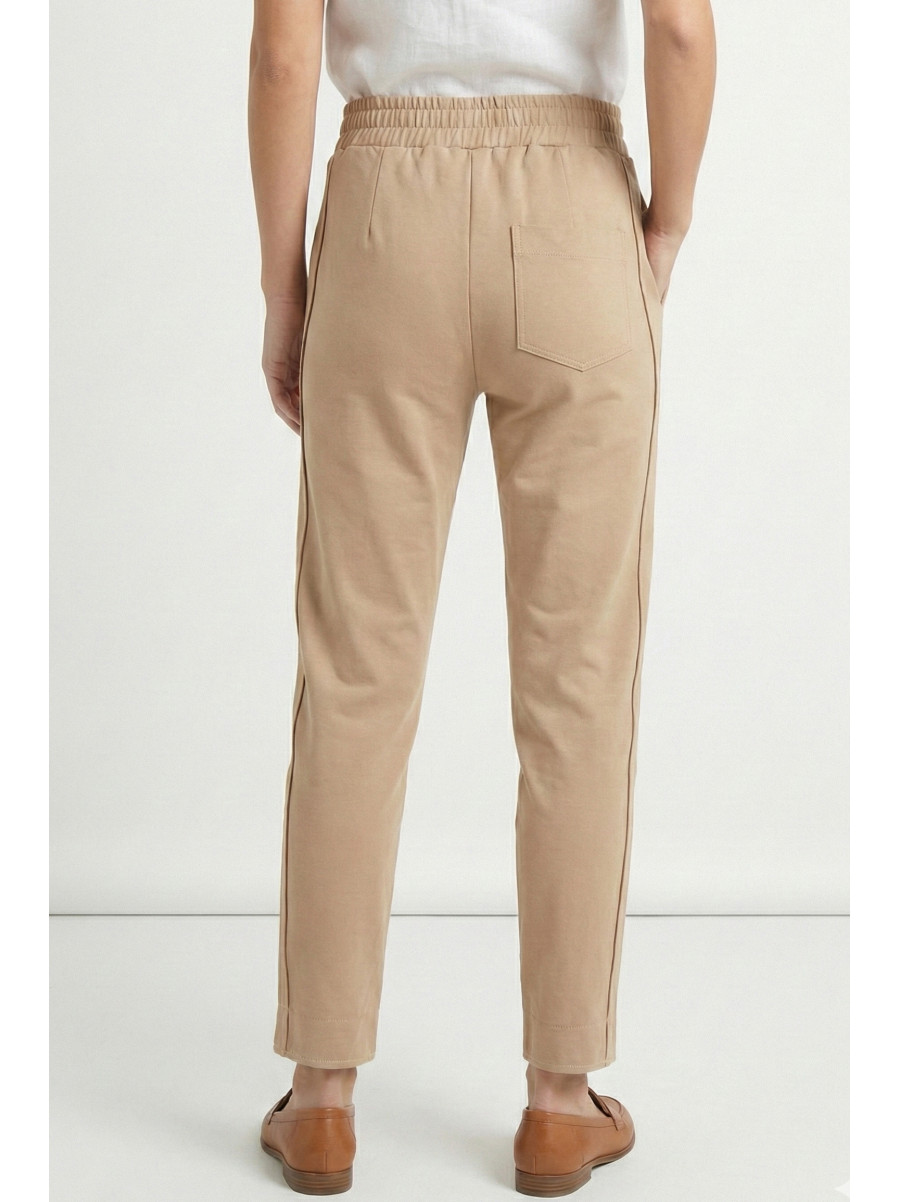 Штаны женские однотонные бежевого цвета 0121 210033C