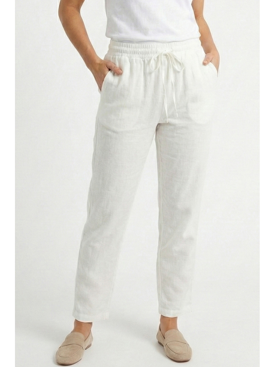 Штаны женские однотонные белого цвета 210034C