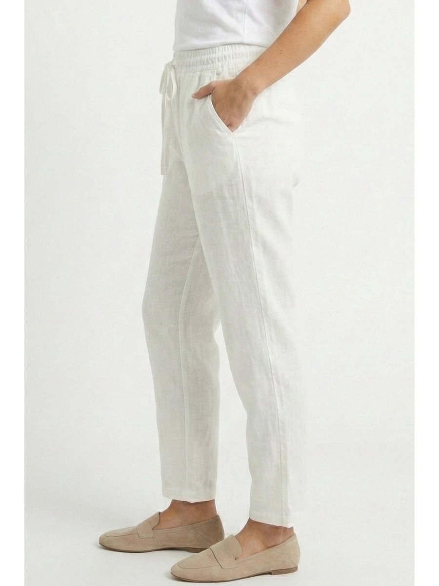 Штаны женские однотонные белого цвета 210034C
