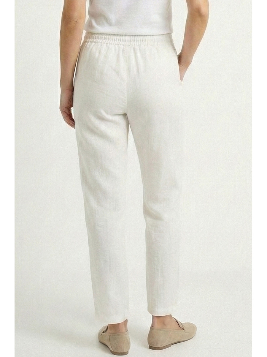 Штаны женские однотонные белого цвета 210034C