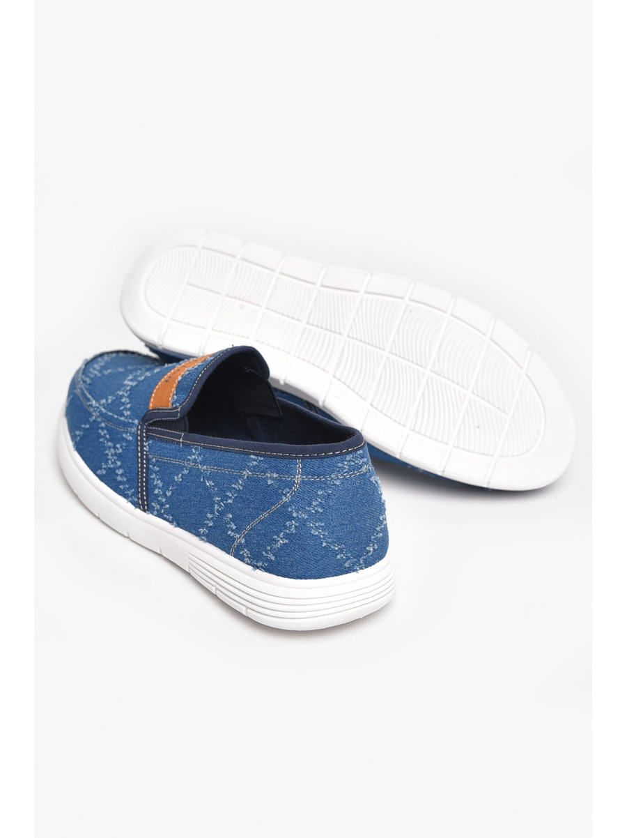 Мокасины мужские синего цвета текстиль 321-2 210035C