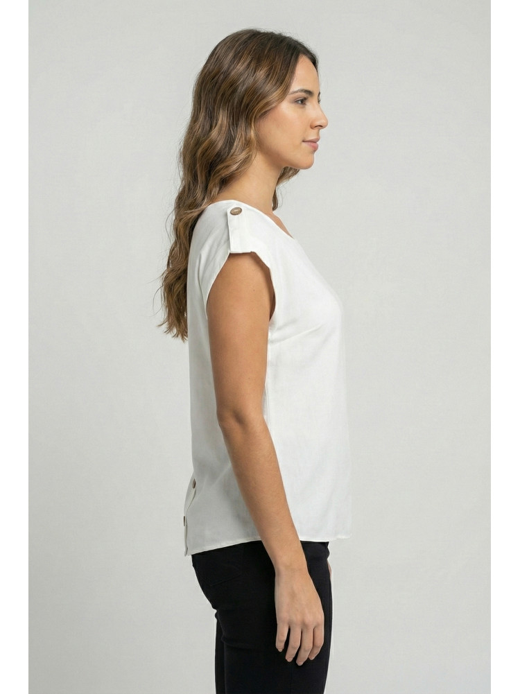 Блуза женская однотонная белого цвета 210036C