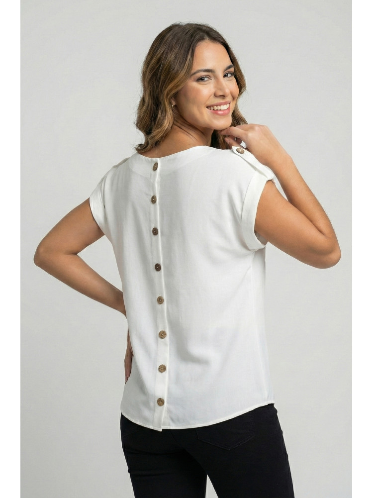 Блуза женская однотонная белого цвета 210036C
