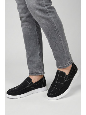 Мокасины мужские черного цвета текстиль 330 210038C