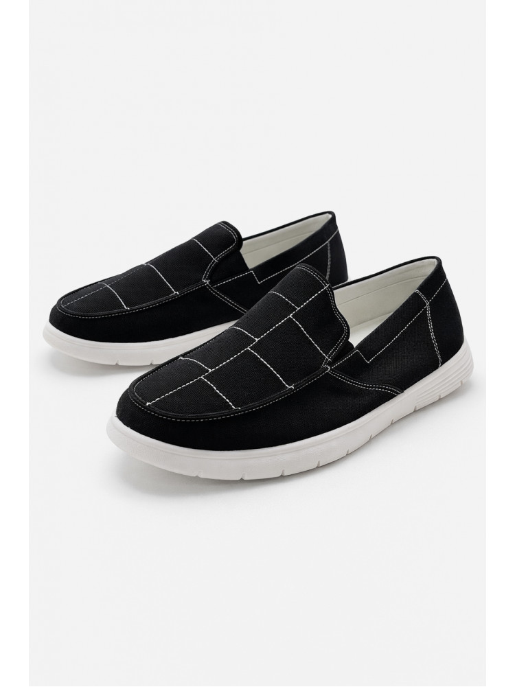 Мокасины мужские черного цвета текстиль 330 210038C