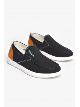 Мокасины мужские черного цвета текстиль Y337 210039C