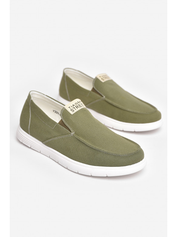 Мокасины мужские зеленого цвета текстиль Y331-6 210040C