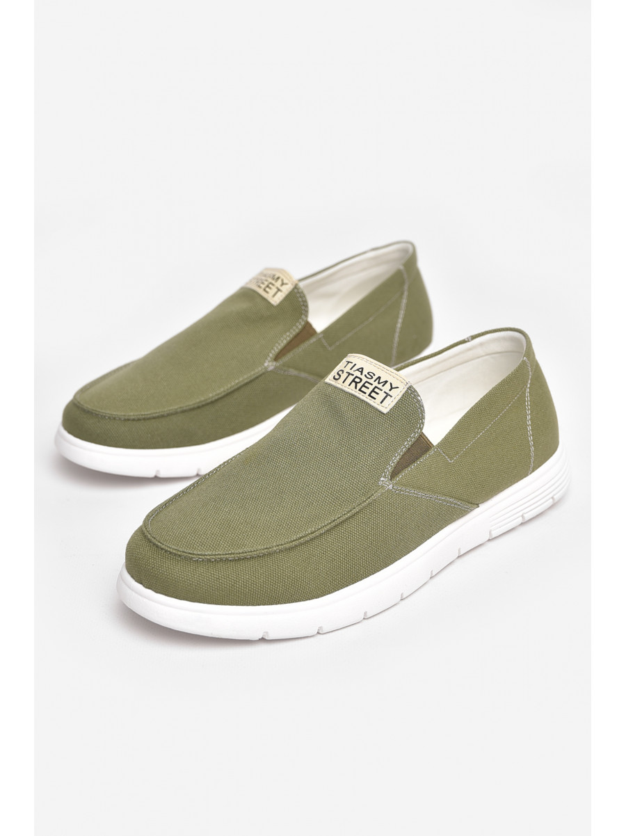 Мокасины мужские зеленого цвета текстиль Y331-6 210040C
