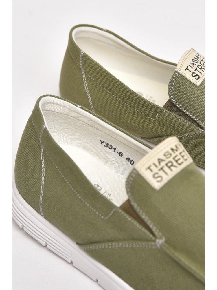 Мокасины мужские зеленого цвета текстиль Y331-6 210040C