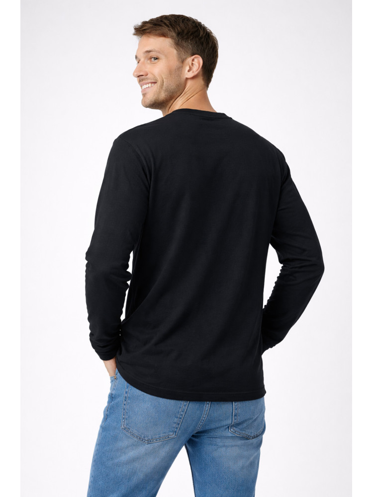 Кофта мужская однотонная на флисе черного цвета 210042C