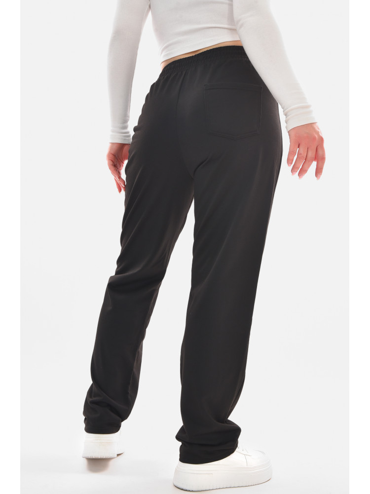 Спортивные штаны полубатальные женские черного цвета 2076-21 210046C