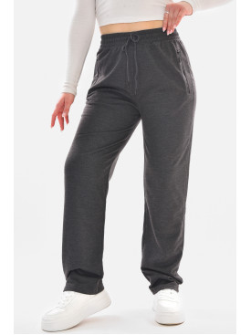 Спортивні штани напівбатальні жіночі сірого кольору 2076-21 210047C