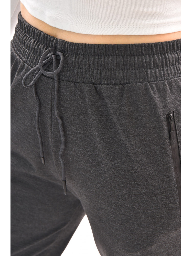 Спортивные штаны полубатальные женские серого цвета 2076-21 210047C