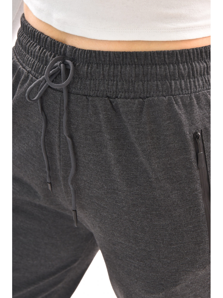 Спортивные штаны полубатальные женские серого цвета 2076-21 210047C