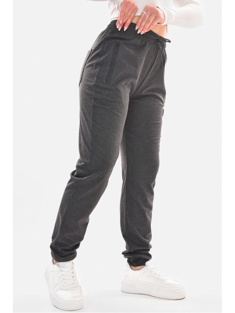 Спортивные штаны женские полубатальные тёмно-серого цвета 2076-19 210049C