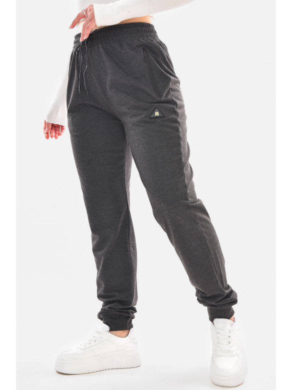 Спортивные штаны женские полубатальные тёмно-серого цвета 2076-24 210050C