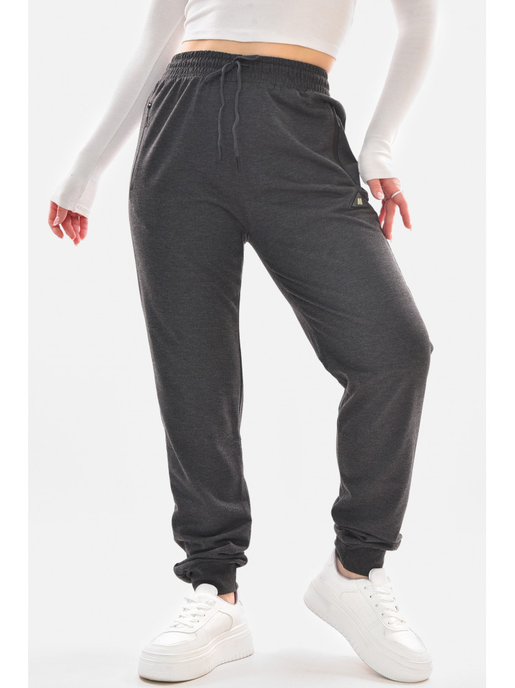 Спортивные штаны женские полубатальные тёмно-серого цвета 2076-24 210050C