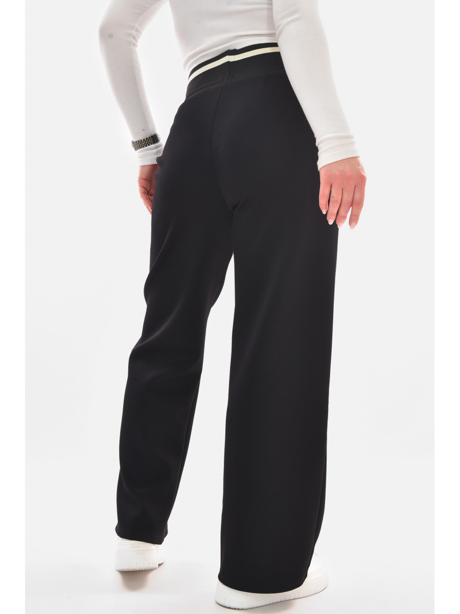 Штани жіночі напівбатальні однотонні чорного кольору 9640-1 210052C