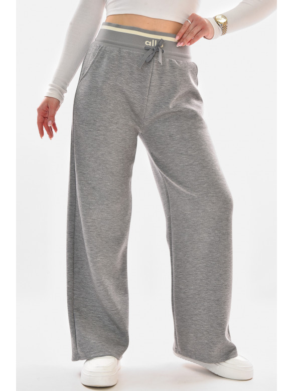 Штаны женские полубатальные однотонные серого цвета 9640-1 210053C