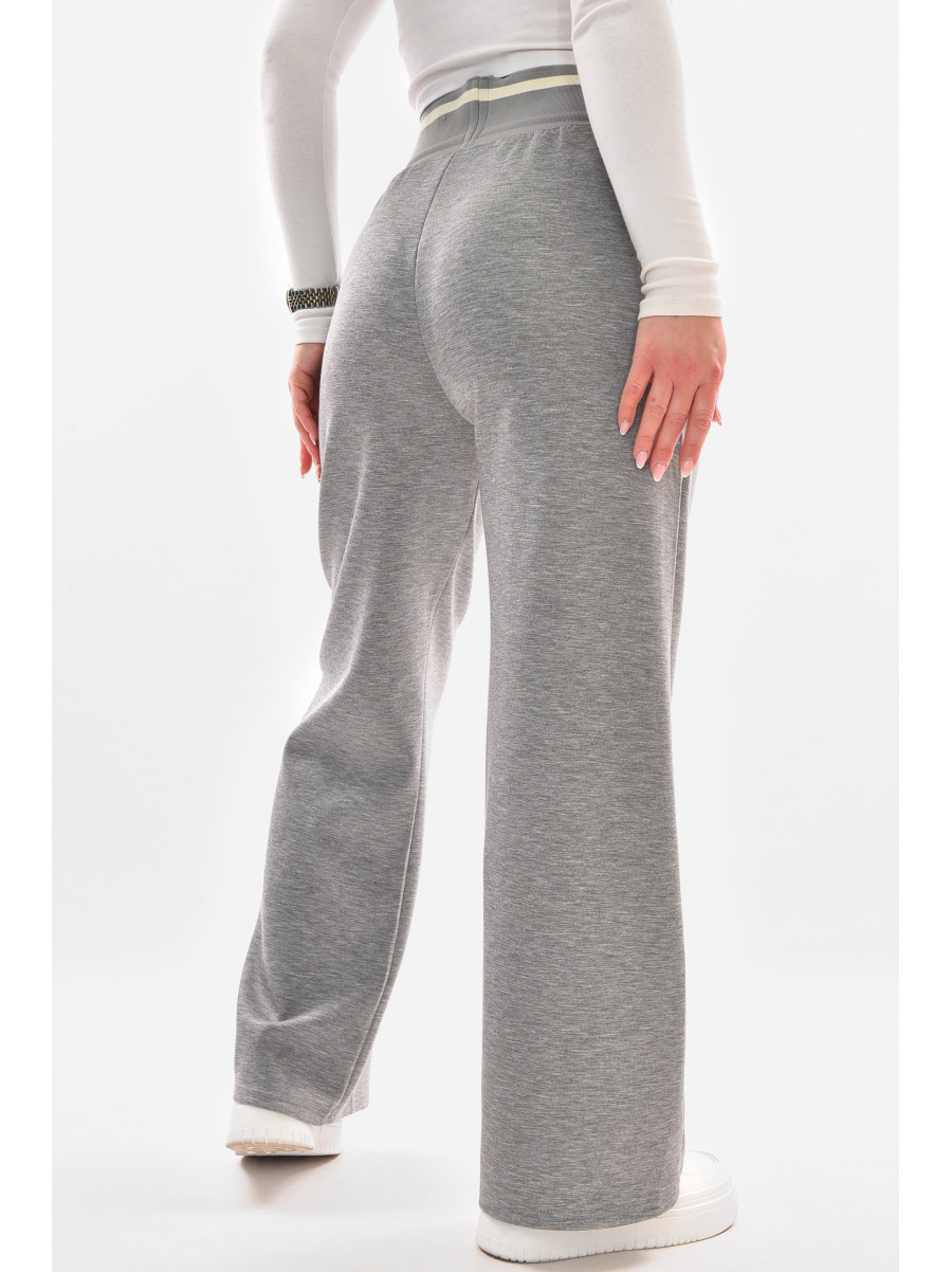 Штаны женские полубатальные однотонные серого цвета 9640-1 210053C