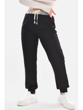 Спортивные штаны женские черного цвета 9641-3 210055C