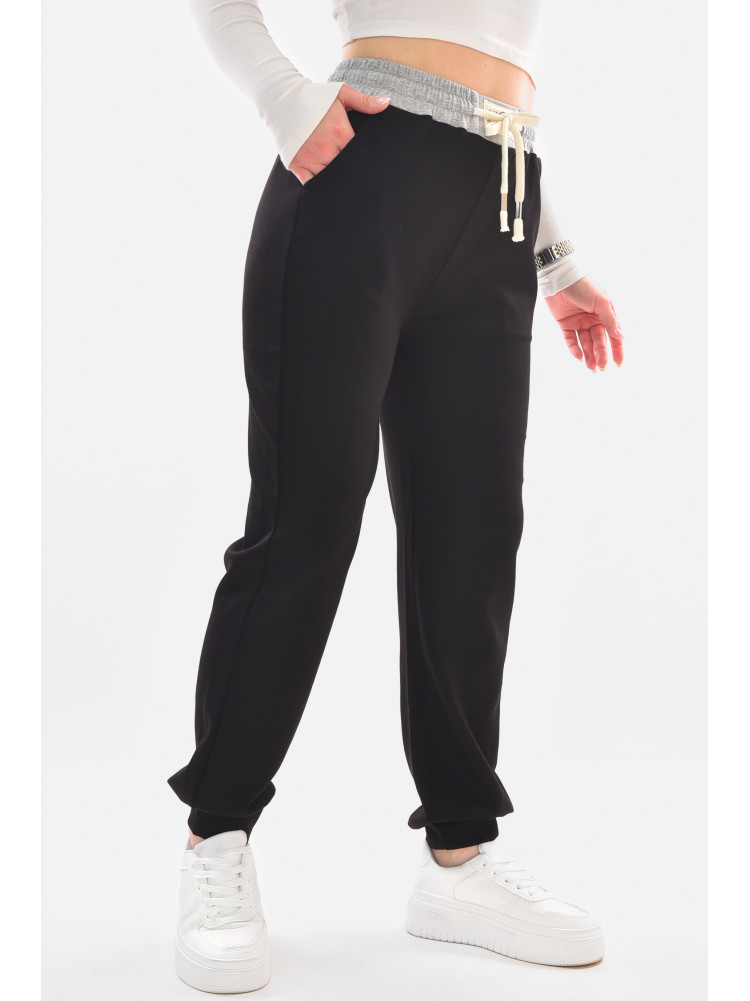 Спортивные штаны женские черного цвета 9641-3 210055C