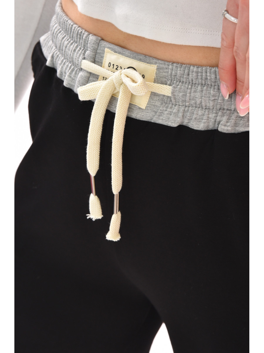 Спортивные штаны женские черного цвета 9641-3 210055C