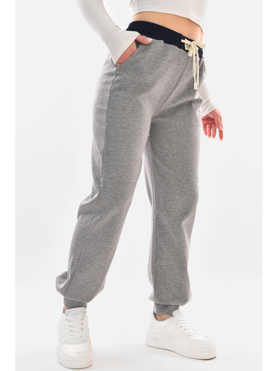 Спортивные штаны женские серого цвета 9641-3 210056C