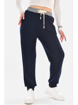 Спортивные штаны женские тёмно-синего цвета 9641-3 210057C