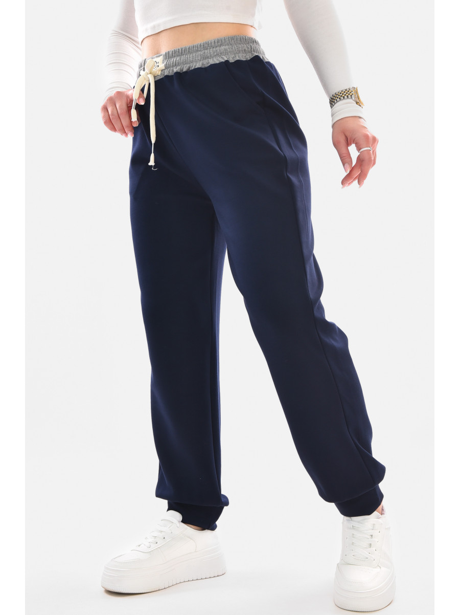 Спортивные штаны женские тёмно-синего цвета 9641-3 210057C