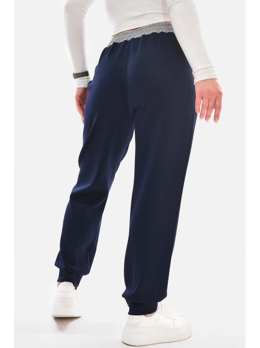 Спортивные штаны женские тёмно-синего цвета 9641-3 210057C
