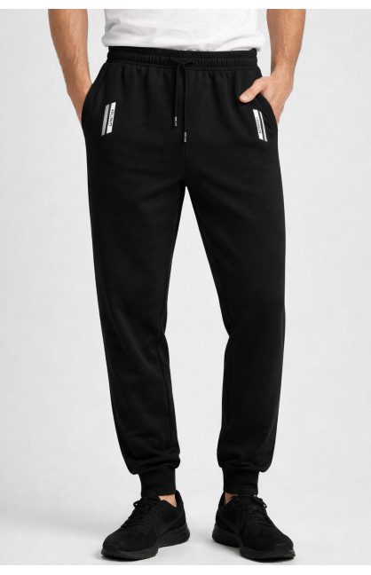 Спортивные штаны мужские черного цвета 1403-5 210059C